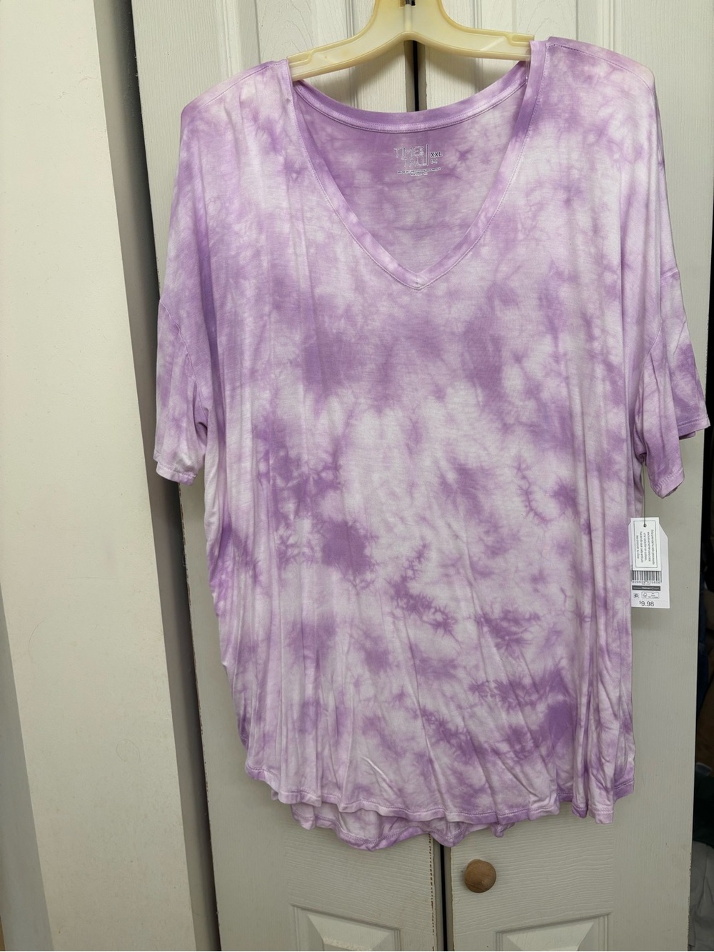 Time and Tru Lavender Tie-Dye V-Neck Tunic